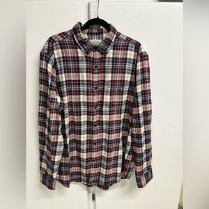 St. John's Bay Red and Blue Flannel Plaid Shirt